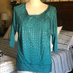 Day trip stripped studded top